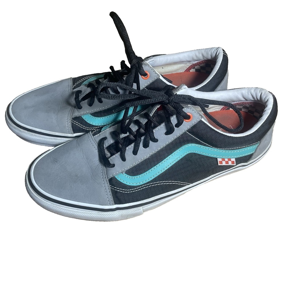 Vans Skate Lucid Old Skool Black Grey Skate Shoes Men 11.5 Suede Leather Canvas